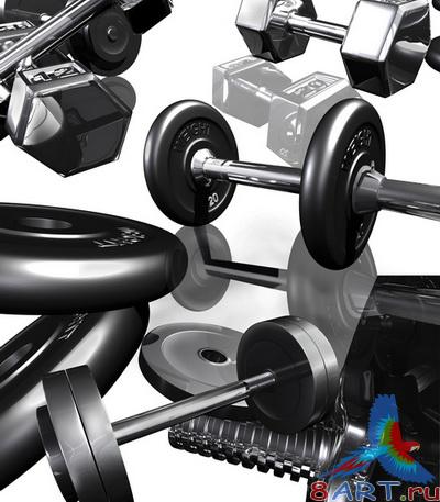 PSD Layered Pictures - Gym, umbbells, Weight