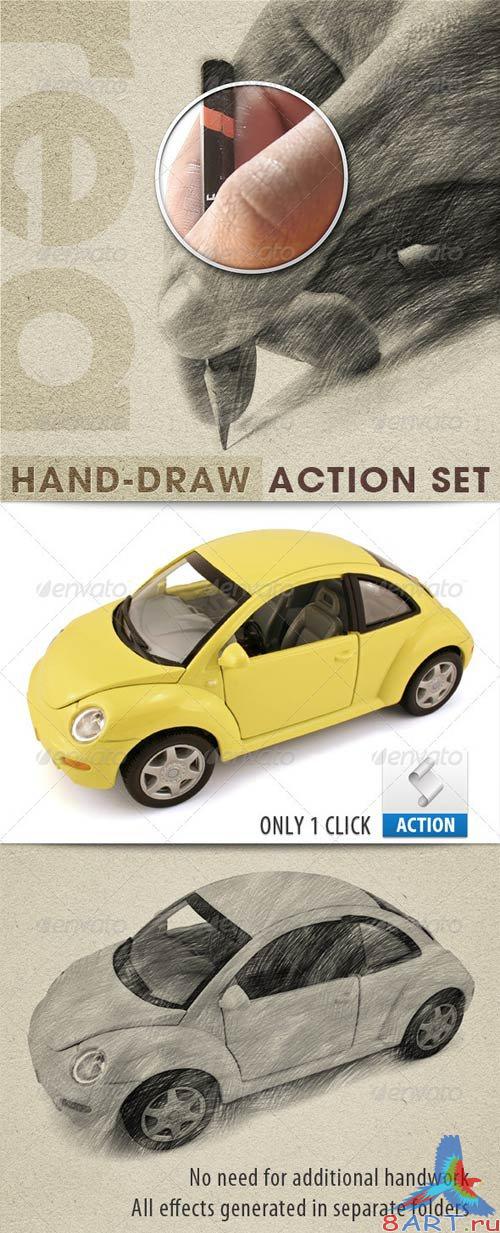 GraphicRiver Realistic Hand Draw Generator Action Set