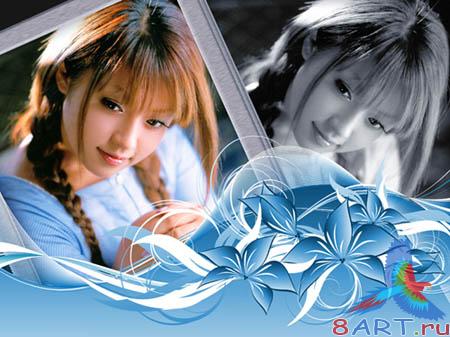 Photoframe-Girl with blue flowers - малолеток из голубыми цветами(Рамка чтобы фото) Photoframe-Girl with blue flowers - малолеток из голубыми цветами(Рамка чтобы фото)