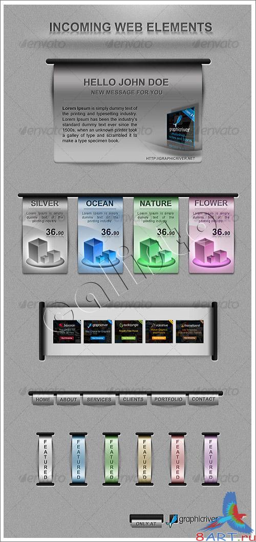 Incoming Pack - Web Elements - GraphicRiver Incoming Pack - Web Elements - GraphicRiver