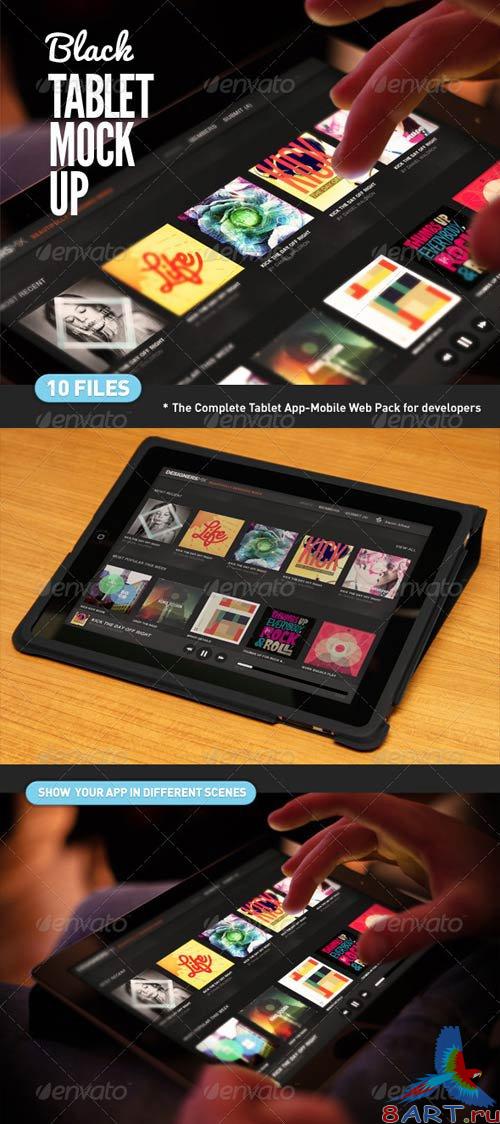 GraphicRiver Black Pad | Tablet App UI Mock-Up