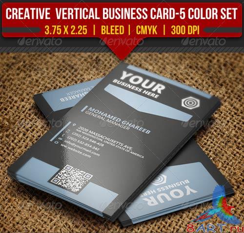 GraphicRiver Creative Vertical Business Card-5 Color Set