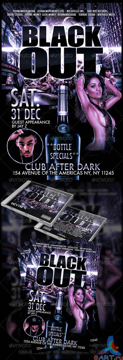 GraphicRiver BlackOut Mixtape and Flyer Set