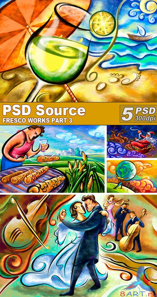 PSD Illustrations - Fresco works 3 PSD Illustrations - Fresco works 3