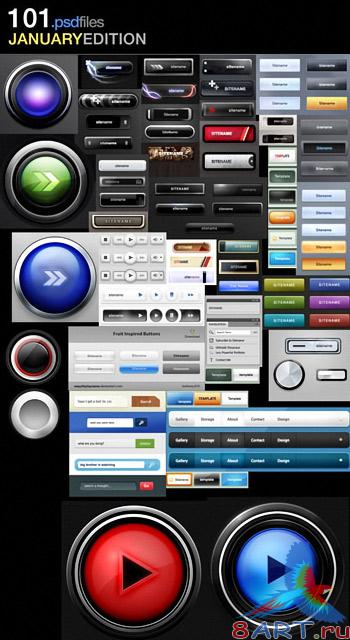 Web buttons collection templates