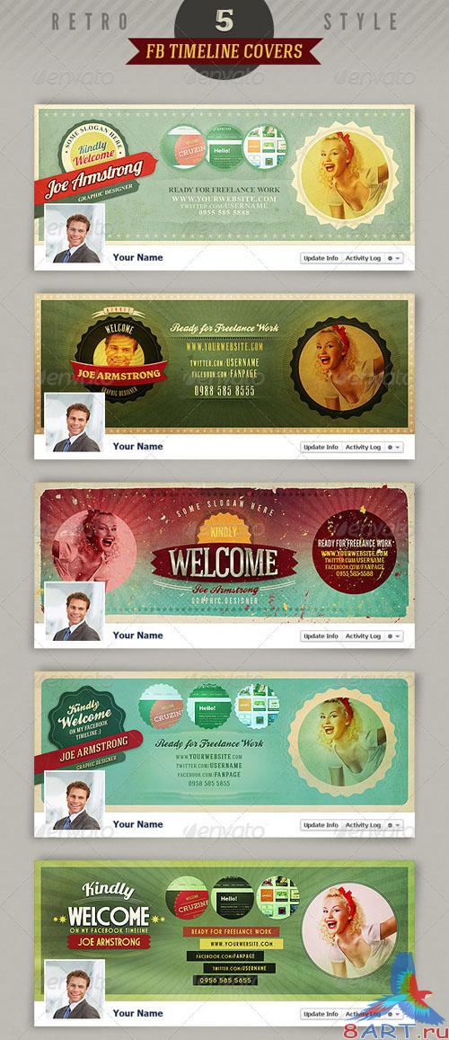 GraphicRiver 5 Retro Facebook Timeline Covers GraphicRiver 5 Retro Facebook Timeline Covers