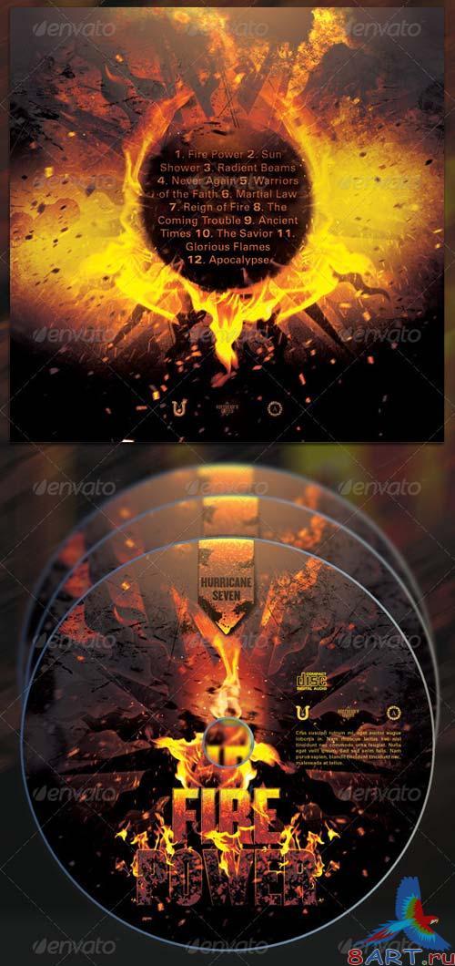 GraphicRiver Fire Power CD Cover Template GraphicRiver Fire Power CD Cover Template