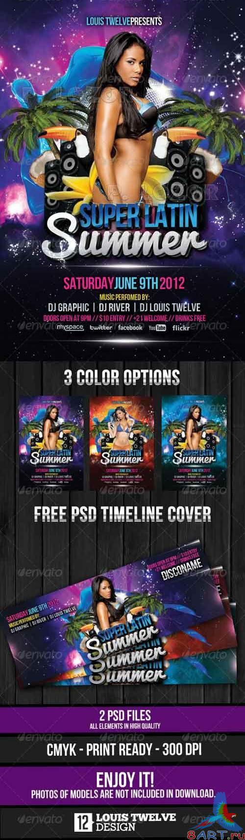 Latin Summer Party Flyer PSD