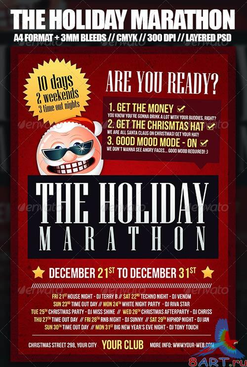 GraphicRiver Christmas Holiday Marathon Flyer Template