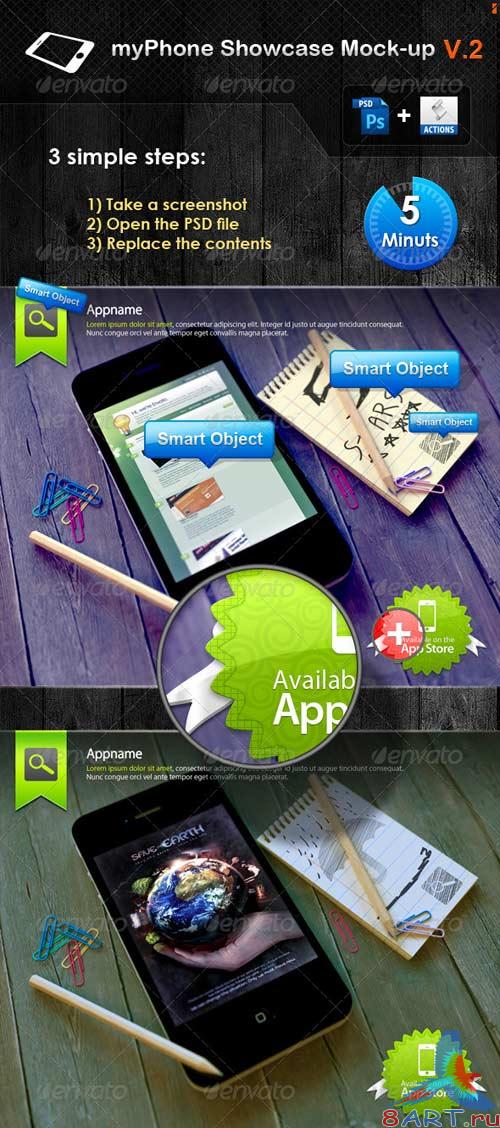 GraphicRiver myPhone Showcase Mock-up V.2