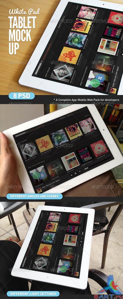 GraphicRiver Tablet App White Pad Mock-Up