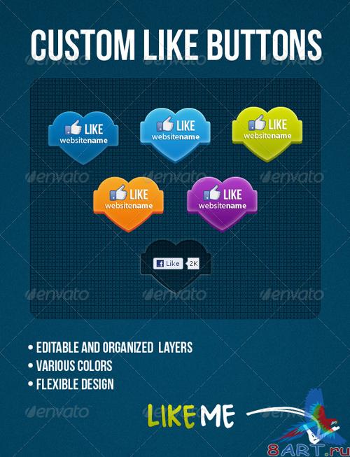 CUSTOM LIKE BUTTON - GraphicRiver CUSTOM LIKE BUTTON - GraphicRiver