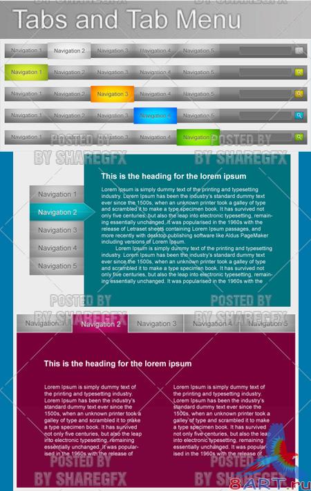 Tabs  Horizontal &amp; Vertical and Tab Menu