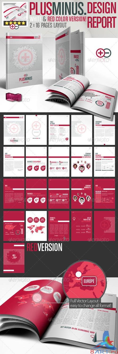 GraphicRiver Corporate Brochure PLUSMINUS A4 // 2 Color Version