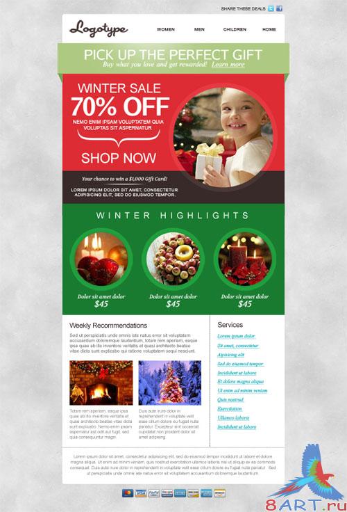 Seasonal Email Newsletter PSD Template