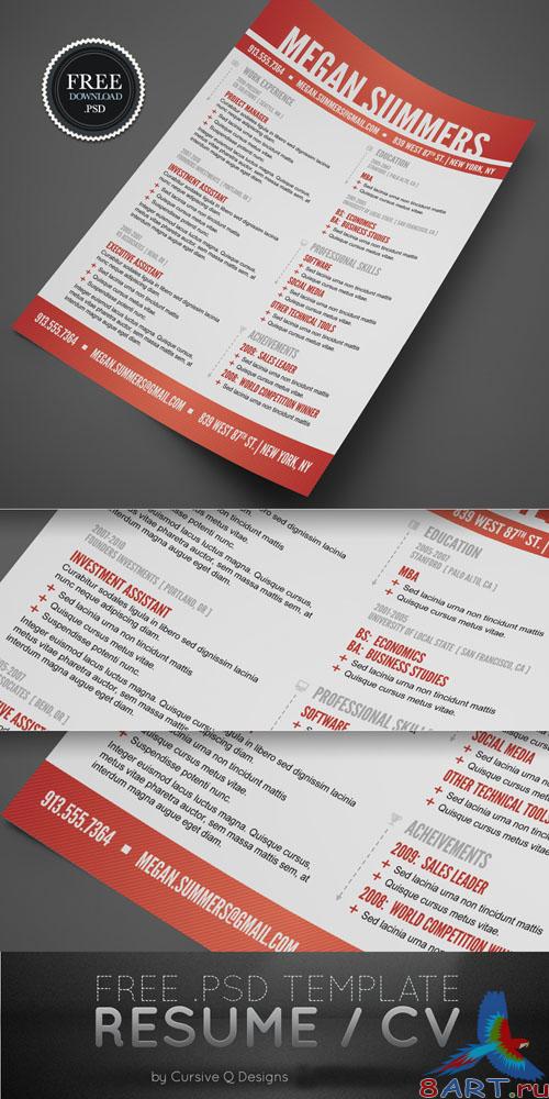 Resume / CV PSD Template