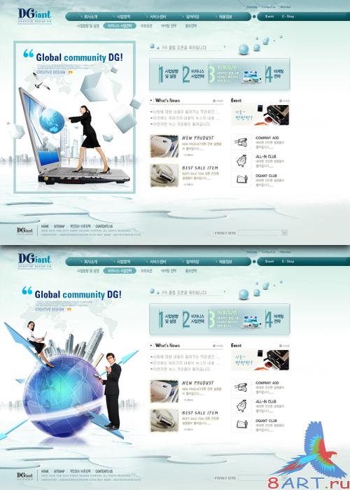 Business PSD Web Template - Global community DG