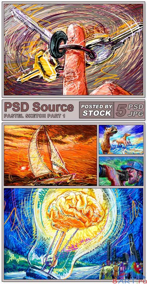 PSD Source - Pastel Sketch (PART 1) PSD Source - Pastel Sketch (PART 1)