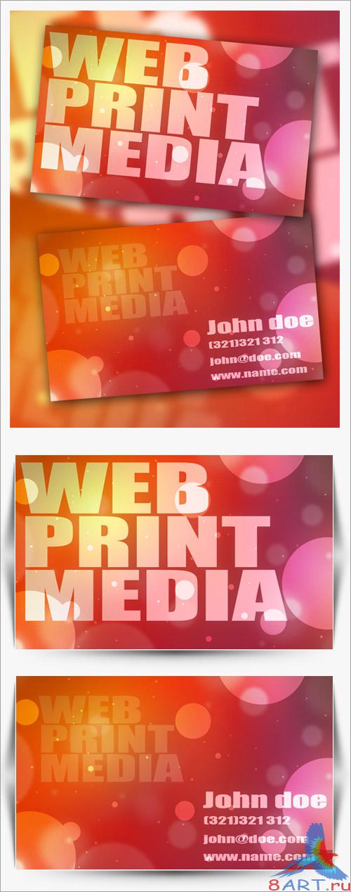Bokeh Business Card 2 PSD Template Bokeh Business Card 2 PSD Template