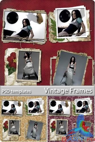 Набор рамок "Vintage" (PSD+PNG) Набор рамок "Vintage" (PSD+PNG)