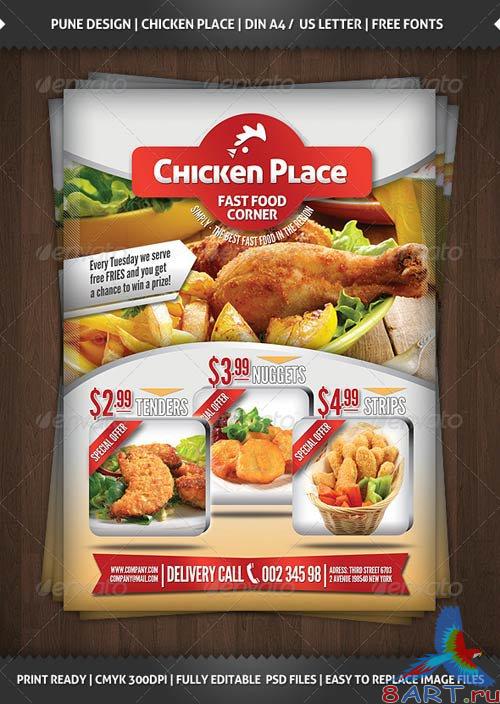 GraphicRiver Chicken Place - Fast Food Flyer