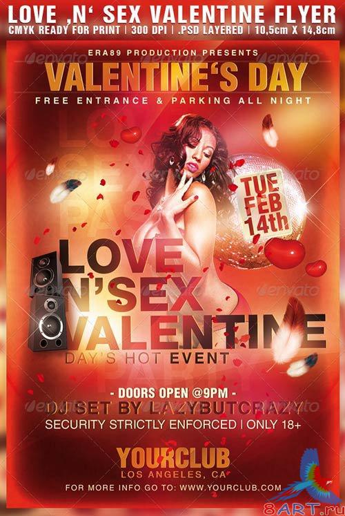 GraphicRiver Love 'n' Sex Valentine Day's Party Flyer