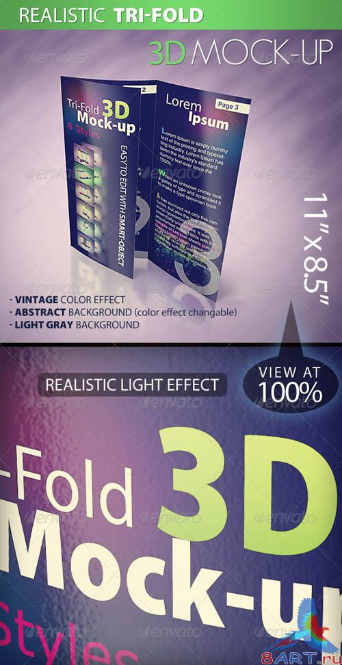 GraphicRiver Tri-fold 3D Mock-up Pack GraphicRiver Tri-fold 3D Mock-up Pack