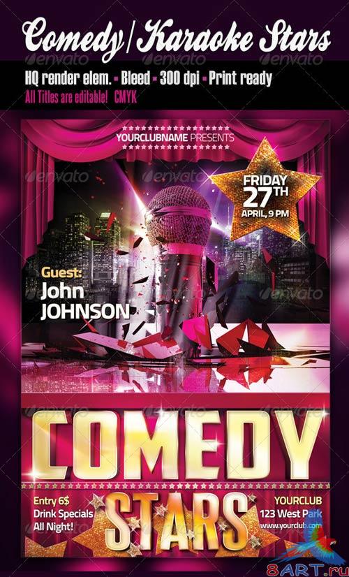 GraphicRiver Comedy Or Karaoke Stars Party Flyer