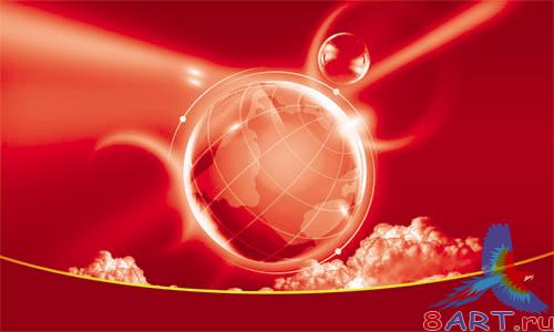 PSD - Red Globe Template PSD - Red Globe Template
