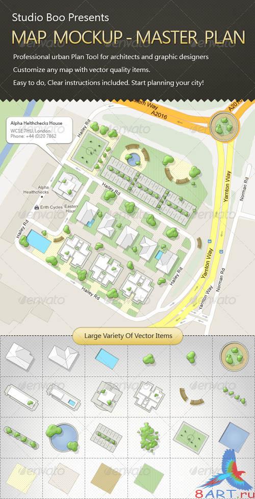 GraphicRiver Map Mock-up GraphicRiver Map Mock-up