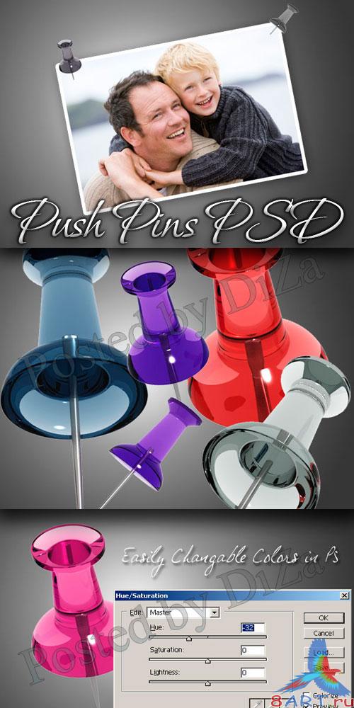 Push Pins PSD