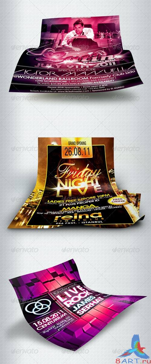 GraphicRiver 5 Flyers Show Mock-up GraphicRiver 5 Flyers Show Mock-up