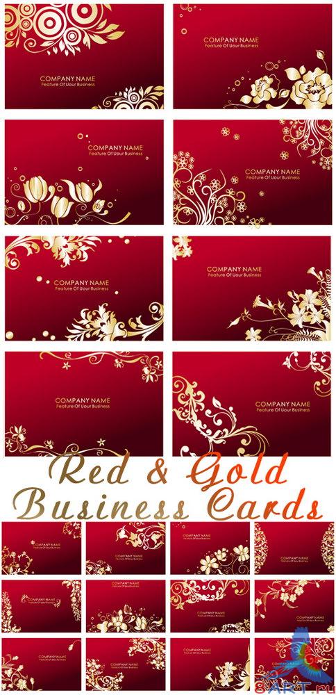      Red &amp; Gold Business Cards