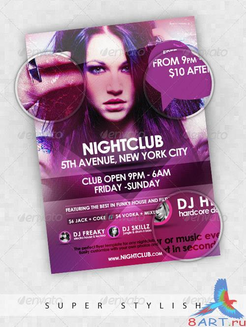 GraphicRiver Nightclub Event Flyer Template GraphicRiver Nightclub Event Flyer Template