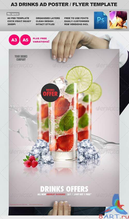 GraphicRiver A3 Drinks Promotion Advertisement Poster Template