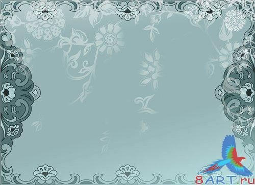 PSD - Vivid Blue Floral Background