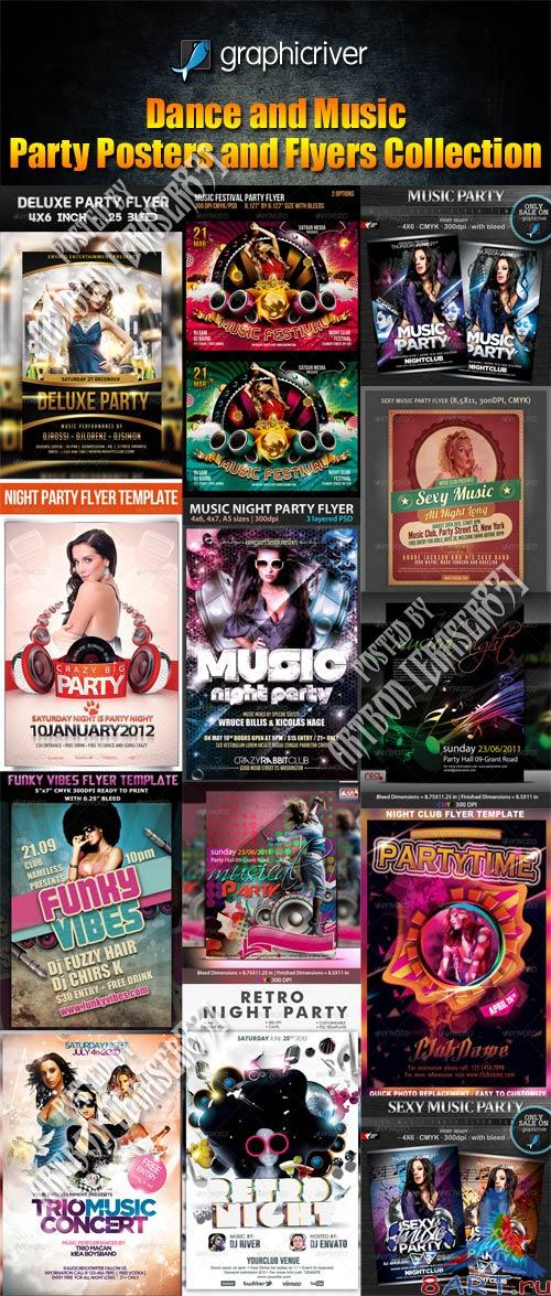 GraphicRiver Dance and Music Party Posters and Flyers Collection