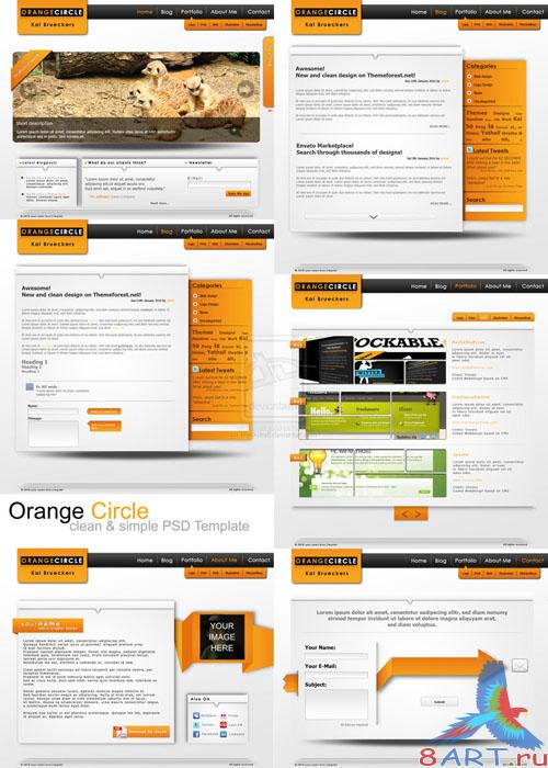 Orange Circle PSD Template Orange Circle PSD Template