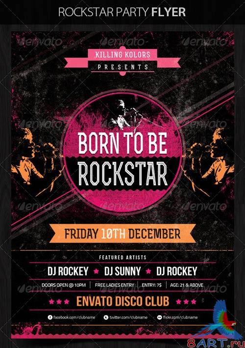 GraphicRiver Rockstar Retro Party Flyer