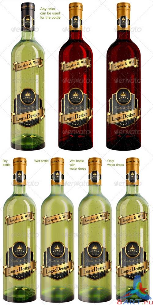 GraphicRiver Bottle Wine Mock Up