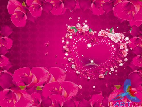 PSD - Pink Floral Style Template