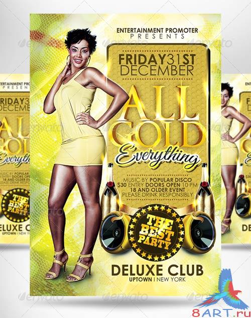 GraphicRiver All Gold Everything Party Flyer