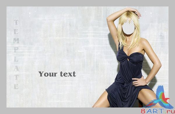    Photoshop -girl in a dark blue dress