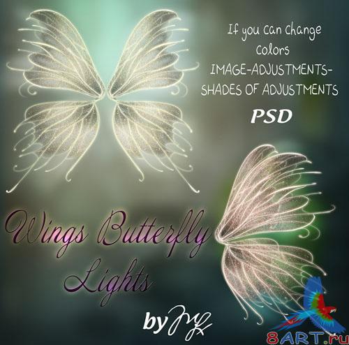 Wings Butterfly Glitter PSD Template