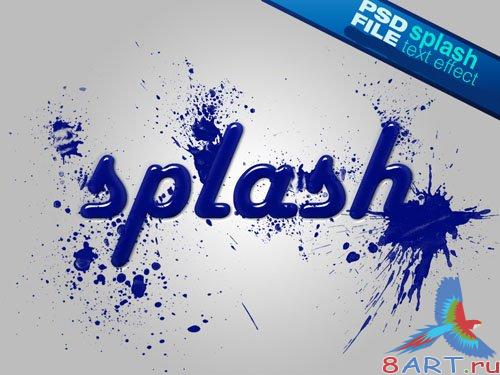 Splash Text Effect PSD Template