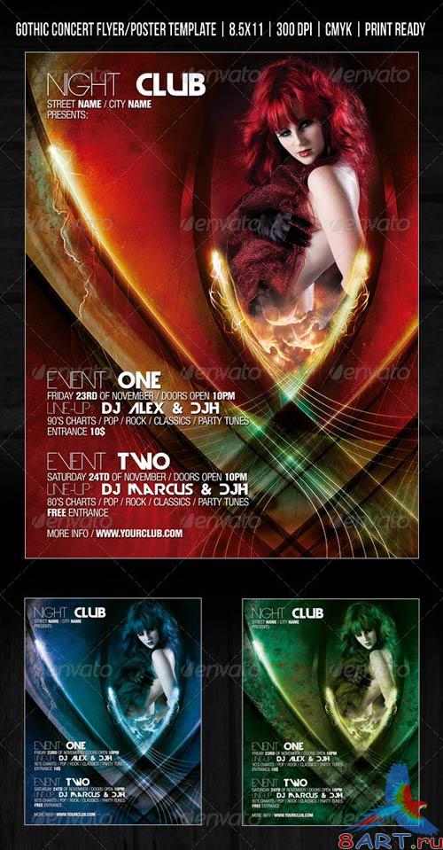 GraphicRiver Gothic Night Club Poster / Concert Flyer / Party