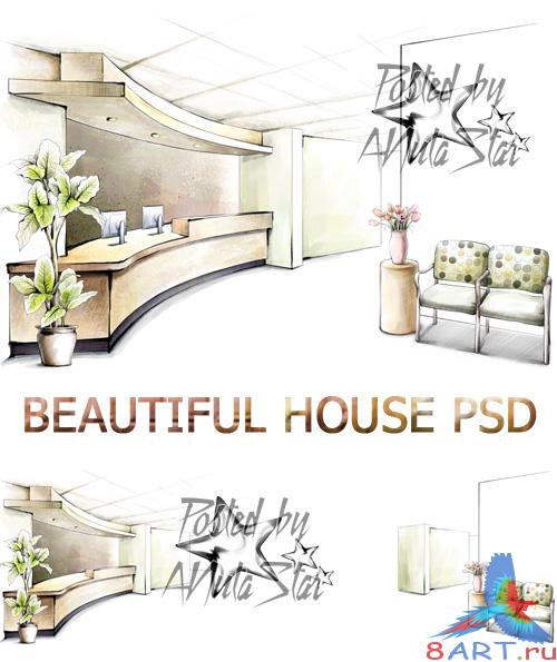   PSD-  Beautiful house PSD