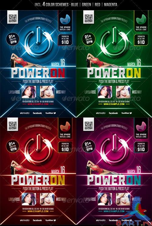 GraphicRiver Power On - Electro Party Flyer