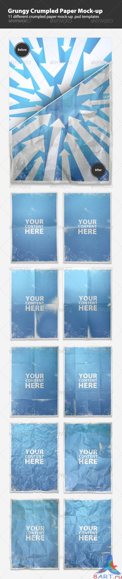 GraphicRiver - Grungy Crumpled Paper Mock-up Templates 681984