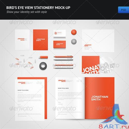 GraphicRiver Bird's Eye View Stationery Mock-up